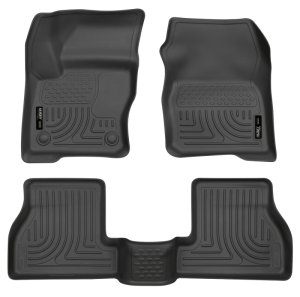 Ford Focus Floor Liners - Front + Rear - Husky Liners - WeatherBeater Combo - Black - 2012